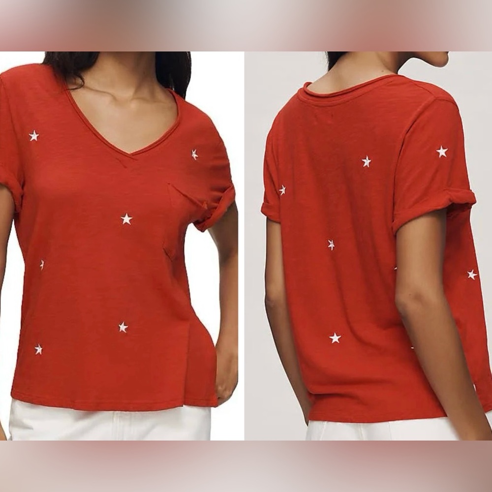 Anthropologie Pilcro The Quinn Short-Sleeve V-Neck Tee, Size M